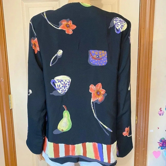 Vintage Dorothy Schoelen Platinum Buttons blouse/jacket women size S - Picture 2 of 6